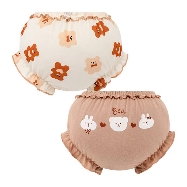2 st Sommar Baby 100% Bomulls Shorts Barn Kawaii Söta Tecknade Kalsonger PP Byxor 1076AC 13-24M ( 100 )