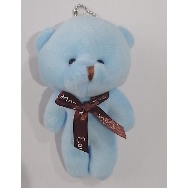 12 Färger Nallebjörn Nyckelringar sky blue