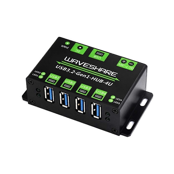 USB3.2 HUB 4U Utökad 4-vägs USB 3.2Gen1 Gränssnitt 5Gbps Industriell HUB Adapter Kompatibel med MacOS
