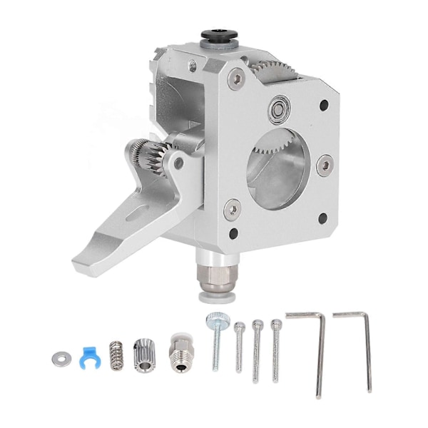 Dubbelväxlad Extruder Metall Silver MK8 3D-skrivartillbehör Ersättningsdel för Prusa I3 Mk3 Högerhänt