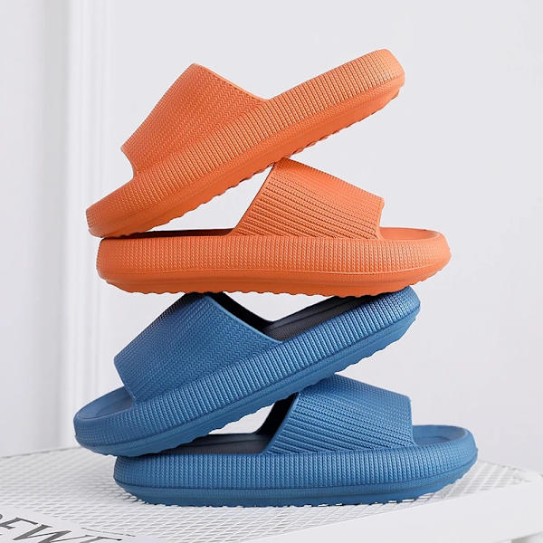 Tjockbottnade molntofflor mjuka EVA-tofflor för inomhusbruk med halkskydd light blue 38-39
