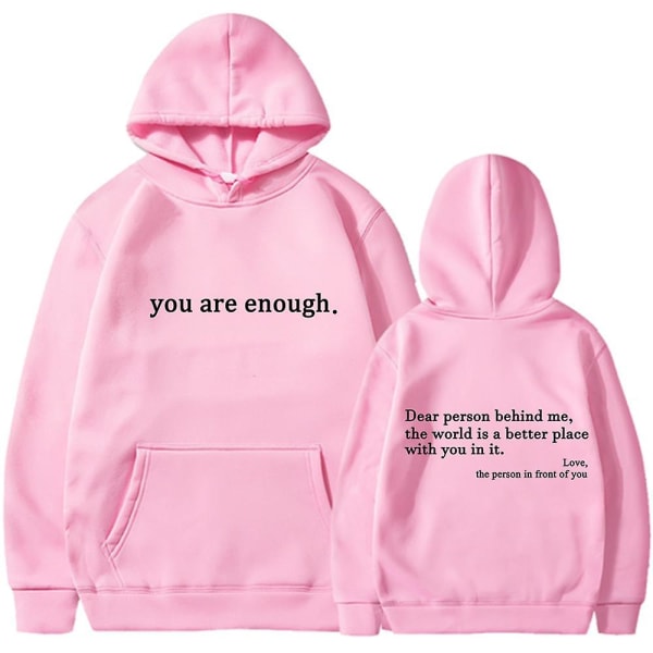Hoodie med Känguruficka 'Dear Person Behind Me' - Vintage Estetisk Hoodie med Text på Ryggen Unisex Trendiga Hoodies 5 M
