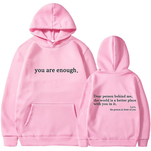 Hoodie med Känguruficka 'Dear Person Behind Me' - Vintage Estetisk Hoodie med Text på Ryggen Unisex Trendiga Hoodies 5 XXXL