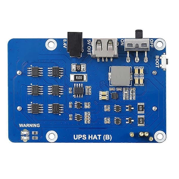 UPS-hatt för Raspberry Pi4B/3B 5V Avbrottsfri strömförsörjning 5A Hög Ström Laddning Pogo Pin Design