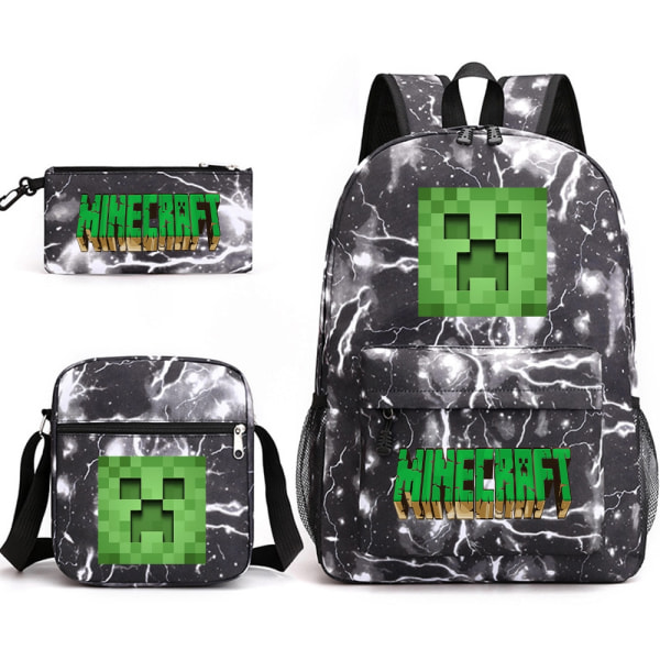 MINECRAFT Ryggsäck Skolväska för Barn Pojkar Flickor Spel Tryckt Student Bokväska Skolmaterial Green