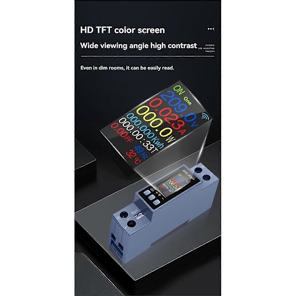 LED Digital Energimätare DIN-skena Montering Voltmeter Amperemeter Wattmeter AC 100-290V med RS485 KWh Effektmätare