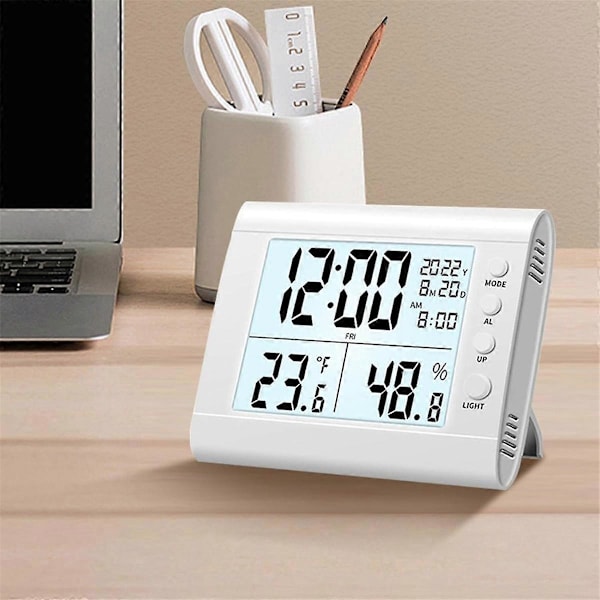 Digital Väckarklocka, Elektronisk Klocka LED-Display Stereo, Gåva till Vänner och Barn Rosa