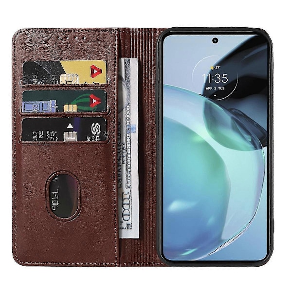Magnetisk lukking skinn telefondeksel for Motorola Moto G72