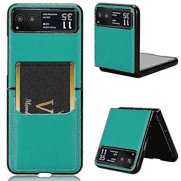 För Motorola Razr 40 5G PU Läder+PC Kortplats Fodral Litchi Textur Stötsäkert Mobilskal - RödP20211224297 Green