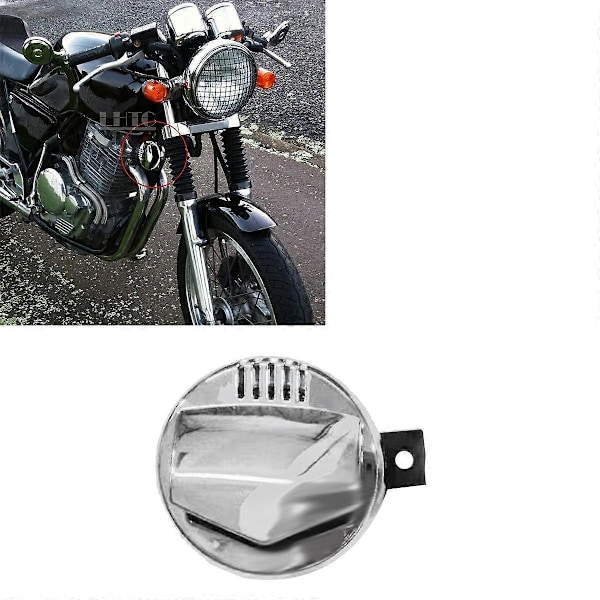 Kromad Motorcykel 12V Superhög 110Db 94mm Elektrisk Signalhorn för Kromskydd Motorcykeltillbehör