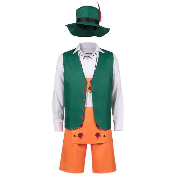 Nya Halloween-karnevalsdräkter Tyska Oktoberfest-kostymer Delade hängslen Kostym bayerska damkläder 2XL green orange