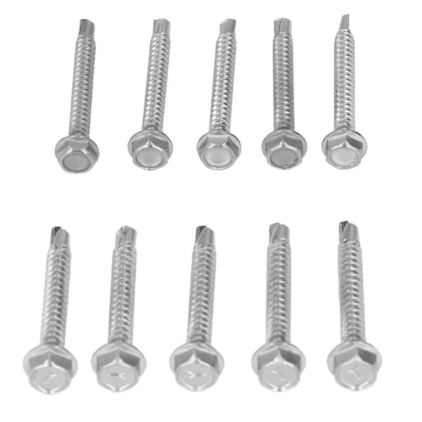 100 stk Selvborende Skrue Sortiment Sekskant Hode 410 Rustfritt Stål 4.2x38mm 4.8x38mm