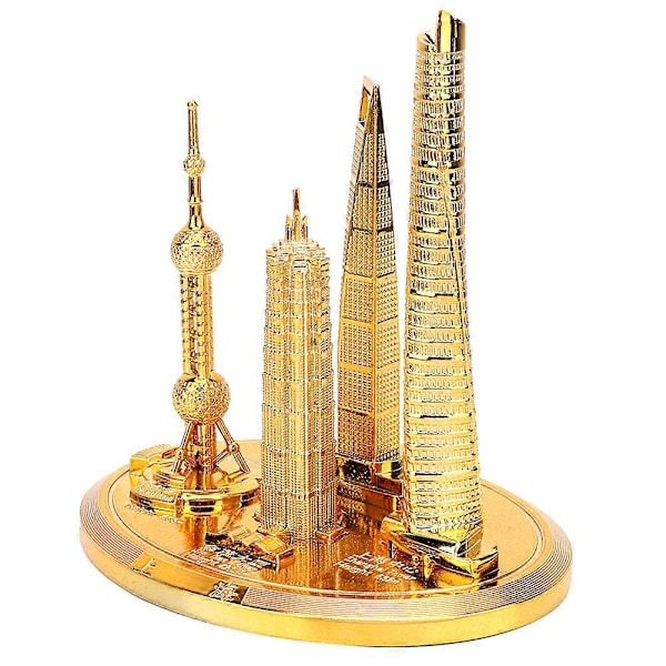 Shanghai Byggnadskollektion Modell Oriental Pearl Tower Global Financial Center Souvenir(#3)