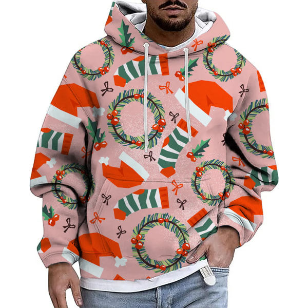 Herr jul 3d hoodies Sweatshirt Print Pepparkakor Casual Harajuku Toppar Höst Vinter Oversized Lyxkläder style 7 XL