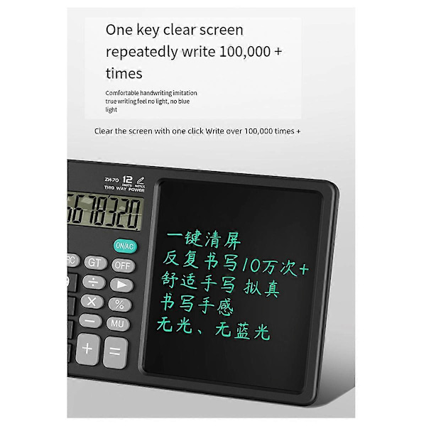 ZH70 Håndskrift Tablet Desktop Lommeregner Finansiel Regnskab Lommeregner Kontor Skrivning Kladde Memo Håndskrift Tablet