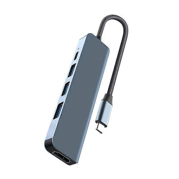 Dockingstasjon 5-i-1 Høyhastighets Multifunksjonell Driverfri Dataoverføring 5Gbps USB-C Hub Type-C til HDMI-kompatibel Adapter Kompatibel iPad Pro