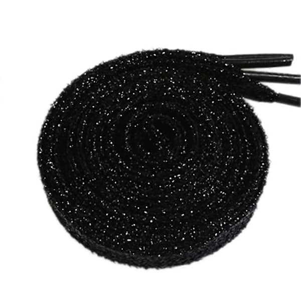110cm Moderne Flade Glitter Farvede Sko Snørebånd Canvas Sneaker Snørebånd Snor Black