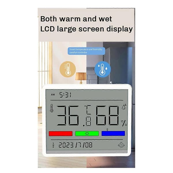 Bluetooth Digitalt Termometer LCD Hygrometer Innendørs Rom Elektronisk Temperatur Fuktighetsmåler Sensor Værstasjon