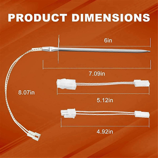 12001656 Ovn Temperatursensor Erstatning for Whirl-Pool Ken-More Ovner Erstatter AP4009009 74004943 PS1570174