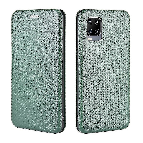 Kompatibel med Zte Axon 11 5g Kolfiber Läderfodral Folio Flip Skyddande Magnetiskt Skal Etui Coque Green