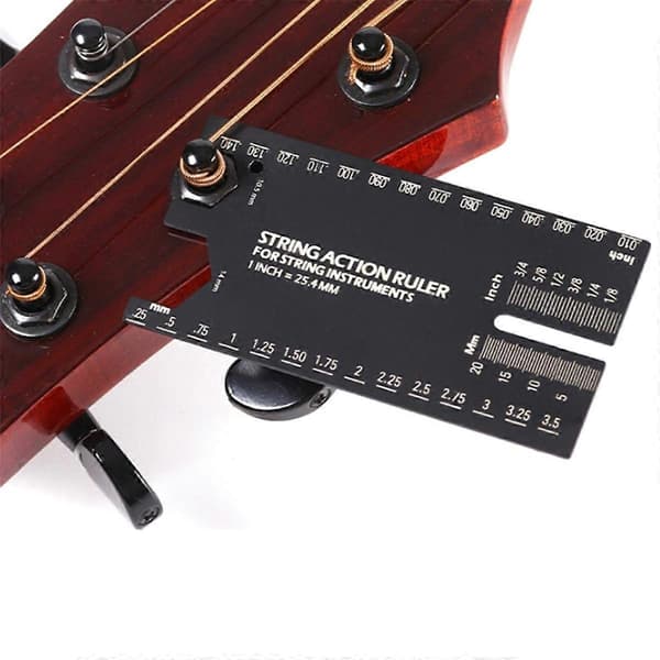 Gitarr Stränghöjd Mätlinjal Aluminiumlegeringsverktyg för Elektrisk Bas Akustisk Gitarr Stränginstrument