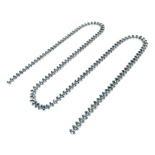 Rhinestone Klokæde 1 Yard Lang Glitrende Elegant Multi Anvendelig Rhinestone Strimmel til Smykker Tøj DIY Blå