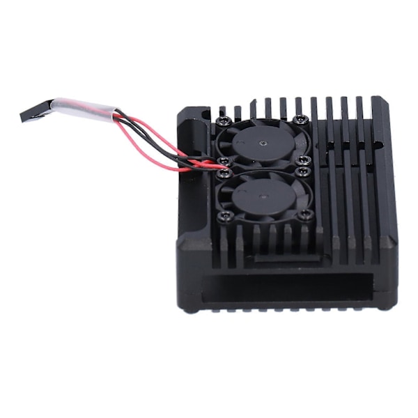 Kabinett for Raspberry Pi 4 B Aluminiumlegering Varmeavledning Beskyttelsesetui med Vifte