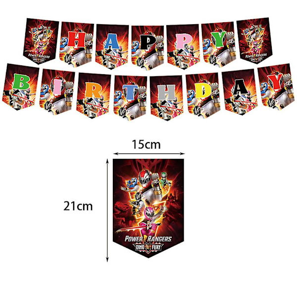 Power Rangers Temafest Dekoration Ballonger Banner Tårta Topper Set
