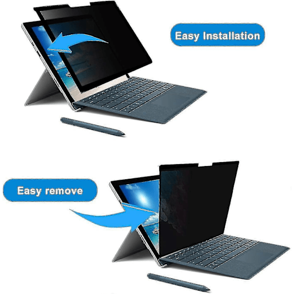Privatlivsbeskyttelsesfilm til Microsoft Surface Pro X/8 (2021) & Pro 9 (2022), fuldt aftagelig til Pr
