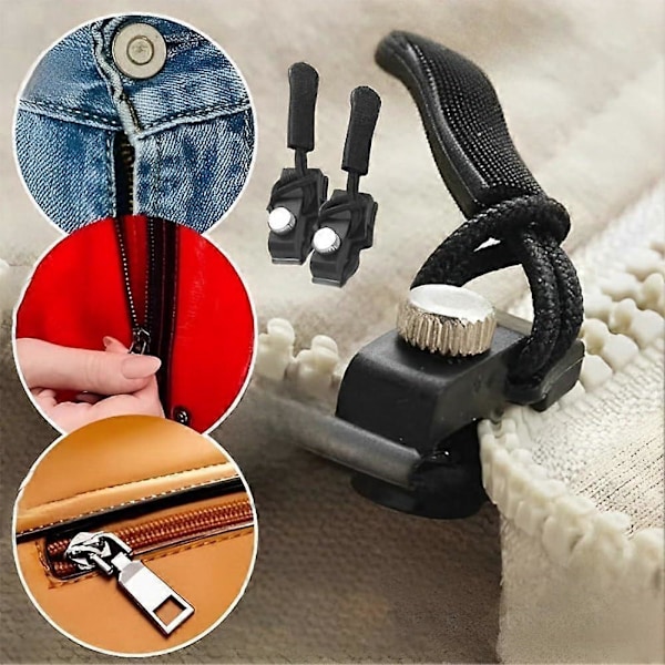 Fix Zip Puller, Universell Dragkedjereparatör, Zip Slider Reparationskit, för Sömnad av Kläder, Ryggsäckar (S 2ST&M 2ST&L 2ST)