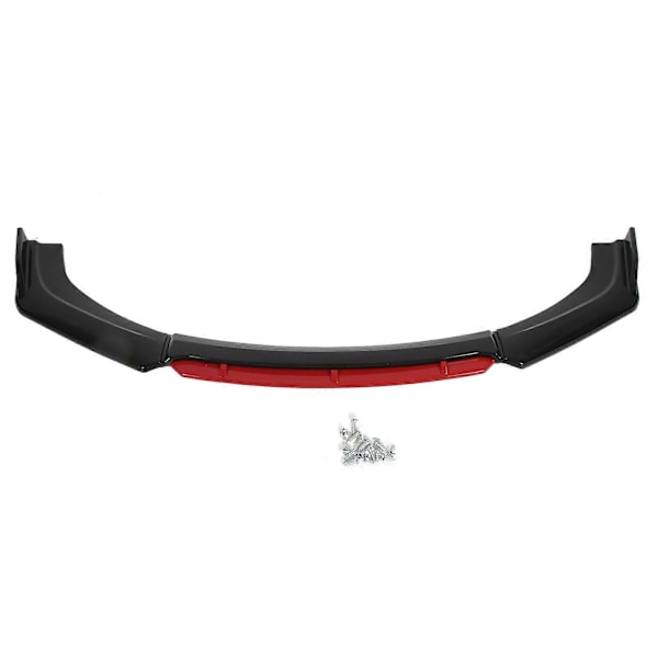 Frontspoiler Läpp Spoiler Splitter Kit Universal Aerodynamisk Tillbehör för Bilmodifiering Blank Svart+Röd