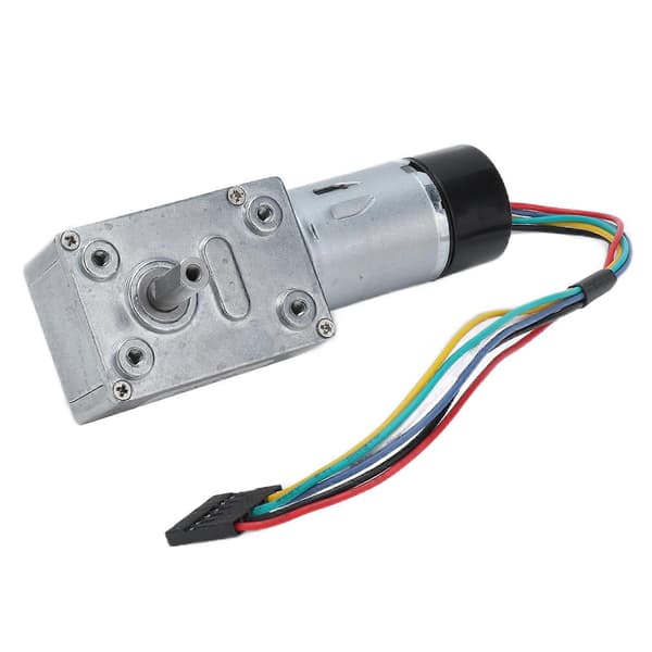 JGY?370 DC Snekkegear Motor Gearmotor med Encoder Biaksial 14mm Udgangsaksel DC 24V