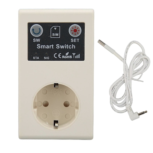 Smart Plugg Mobiltelefon Oppringing Meldinger Fjernkontroll Temperaturledning Stikkontakt for Husholdningsapparater Lysbryter 110