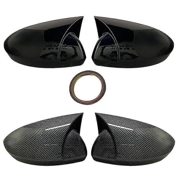 Spejlkappe til Renault Megane 4 2016 2017 2018 2019 2020 Tilbehør Blank Sort Etui BIL Skjold Bright black