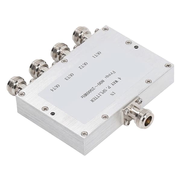 RF Strømdeler 4-vejsdeler 800~2500MHz 35W Signalmodul Lavt tab N-type interface