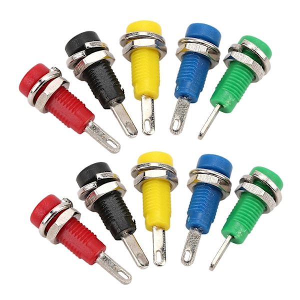 J.40003 2mm Paneluttag 5 Färger 30Vac?60Vdc/Maximalt 10A Banankontaktuttag med Fjäderblad för Växelriktare Fartyg