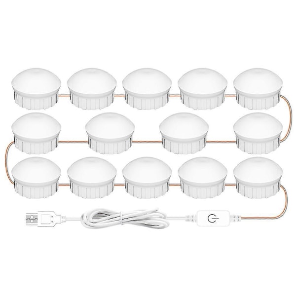 3 Väriä Meikkipeililamppu LED Ammattimainen Painallus Himmennys Meikkipöytä Peilivalo USB Polttimo Meikkipeilivalot-C