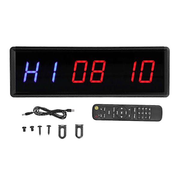 LED Interval Timer Gym Træning Nedtælling/Optælling Ur Stopur til Fitness Træning