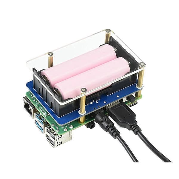 UPS Hat for Raspberry Pi4B/3B 5V Avbruddsfri Strømforsyning 5A Høy Strøm Lading Pogo Pin Design