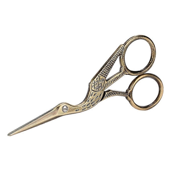 Retro Bronze Rustfrit Stål Udskåret Traneform Saks i To Størrelser