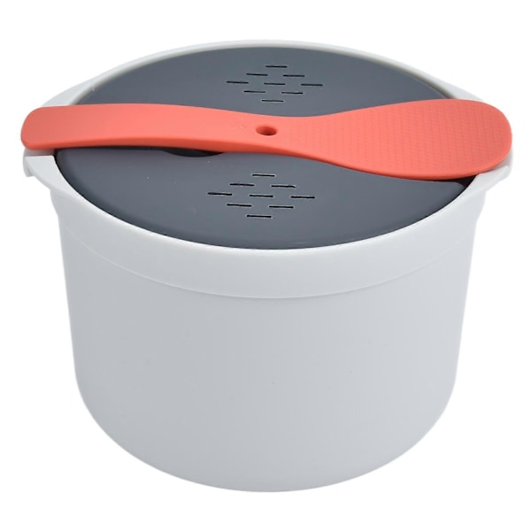 Mikrovågsugns Riskokare 2L Livsmedelsgodkänt PP Material Rissked Lock Sil Ångkokare Riskokare Set Orange
