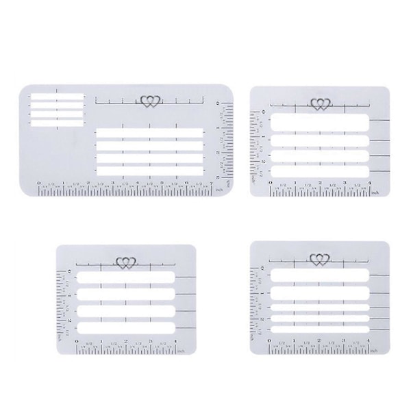 4 st Kuvertmallar Kuvertadressguide Stenciler Lättviktig Bärbar DIY Kalligrafi Linjal Linjeguide Stencilmallar Set