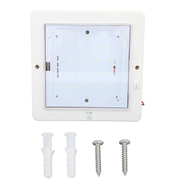8x8 tommer DC 12?24V Firkantet RV Kabine Loftlampe 9W LED Indvendig Loft Taglys Kabinelampe til Bil Trailer Camper Marine Både Varmt Hvidt Lys 270