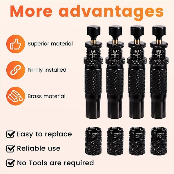 Automatisk, 10-30 PSI/0.7-2 BAR Justerbar Kit, Luftsläpp Däck Deflatorer Offroad Tillbehör