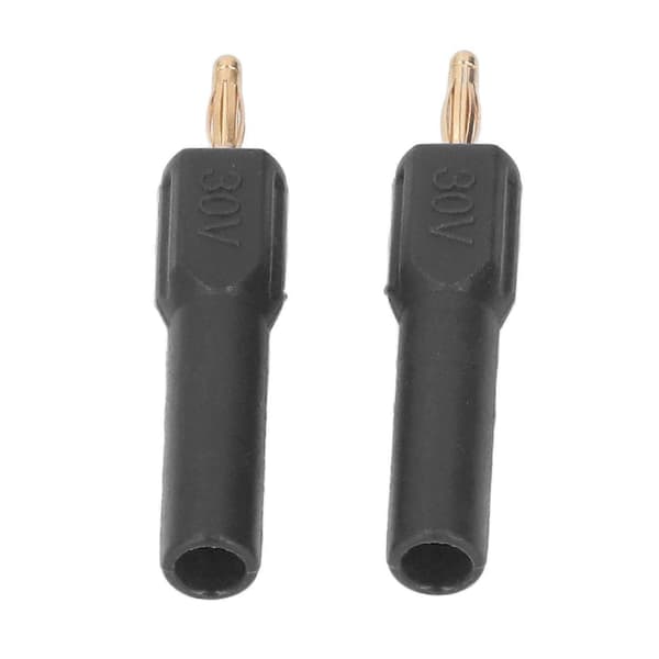 10 stk. Bananstikforbindelse 2 mm han til 4 mm hun adapter forgyldt messing 30V sort