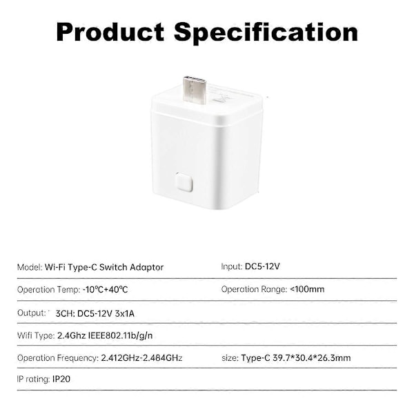 Tuya Wifi Älypistorasia 3-osainen Type-C Älypistoke USB-sovitin Smart Life APP Ohjaus Ääniohjaus Alexalle