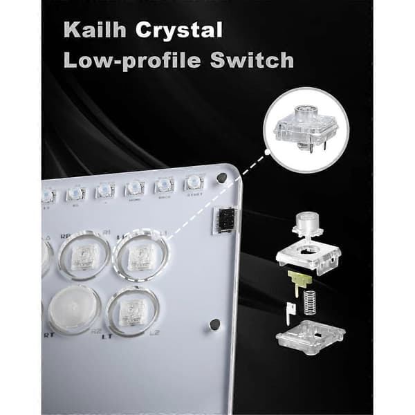 Spaklös Arkadsticka Spelkontroll 16-knapps Anpassningsbar RGB Fighting Stick Controller Street Controller