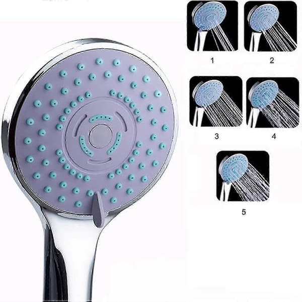 Brusehoved med slange, acsergery krom håndholdt højtryks universal fitting 5 spray