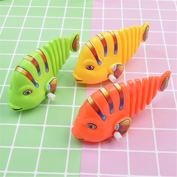 3/6 st Clockwork Gungande Tecknade Fiskleksaker, Roliga Vrid Upp Fiskleksaker För Barn Interaktiva Badkarsleksaker 3Pcs