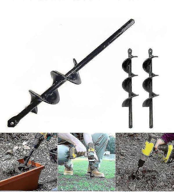 4 Størrelser Hagebor Drill Bit Verktøy Spiral Hullgraver Jordbor Jorddrill-
